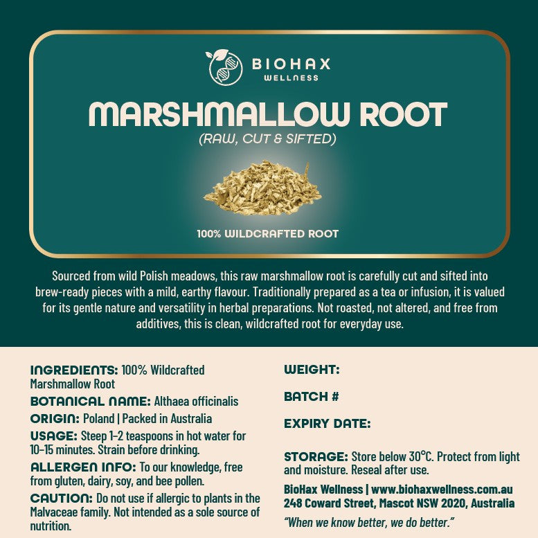 Marshmallow Root (Raw, Cut & Sifted) Poland Grown