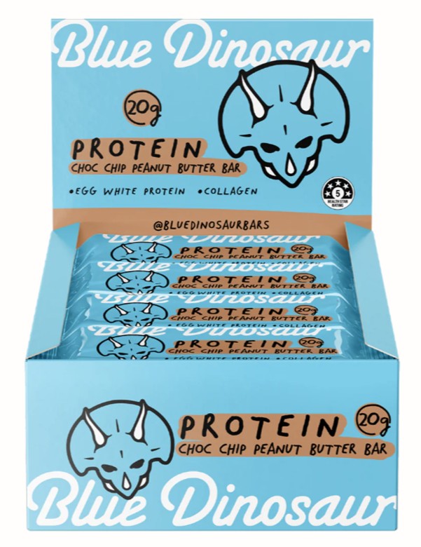 Blue Dinosaur Choc Chip Peanut Butter Protein Bar