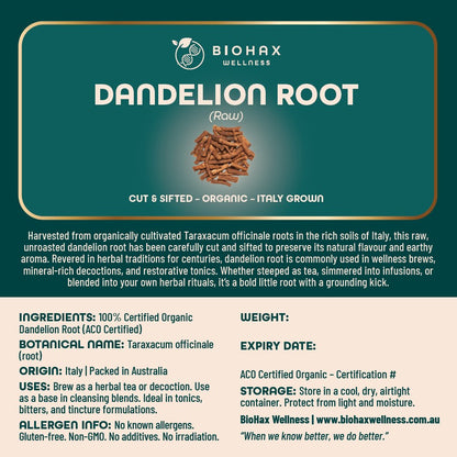 Organic Dandelion Root (Raw, Cut &amp; Sifted) Italy Grown