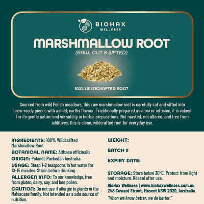 Marshmallow Root (Raw, Cut &amp; Sifted) Poland Grown