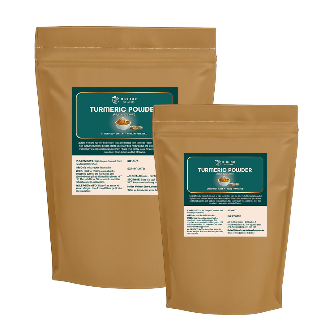 Organic Turmeric Powder (5%+ Curcumin) ACO Certified | Pantry &amp; Bulk Sizes